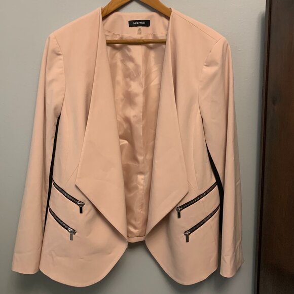 Light Pink Collarless Blazer | Nine West - Picture 2 of 6
